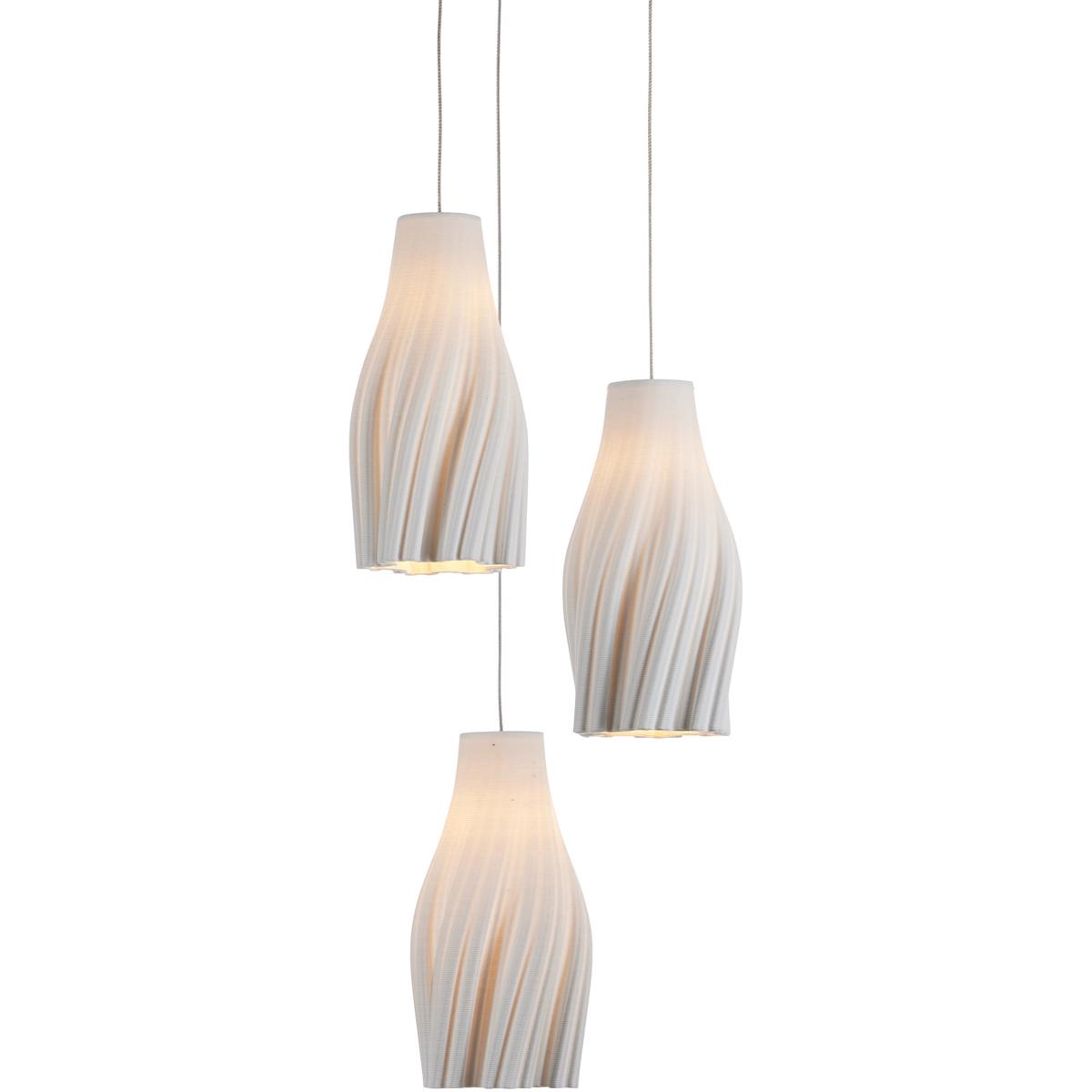 Currey & Company 9000-1271 Posh 3 Light 7.5 inch Silver Multi-Drop Pendant Ceiling Light