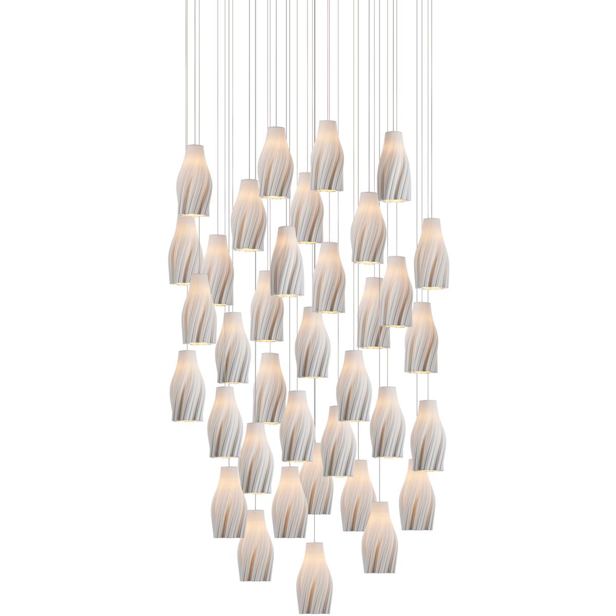 Currey & Company 9000-1276 Posh 36 Light 33 inch Silver Multi-Drop Pendant Ceiling Light