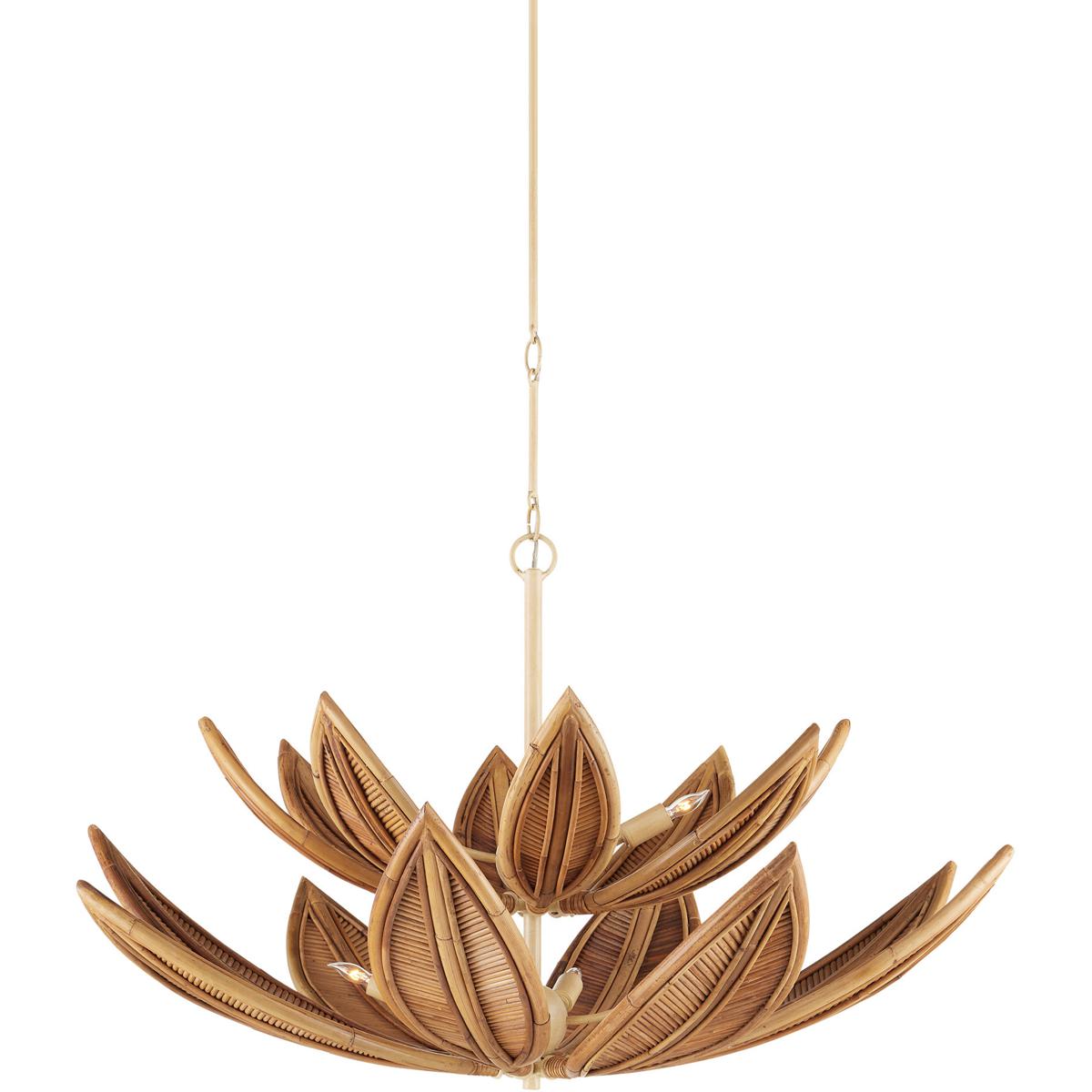 Currey & Company 9000-1298 Cubana 8 Light 40.25 inch Coco Cream Two-Tier Chandelier Ceiling Light