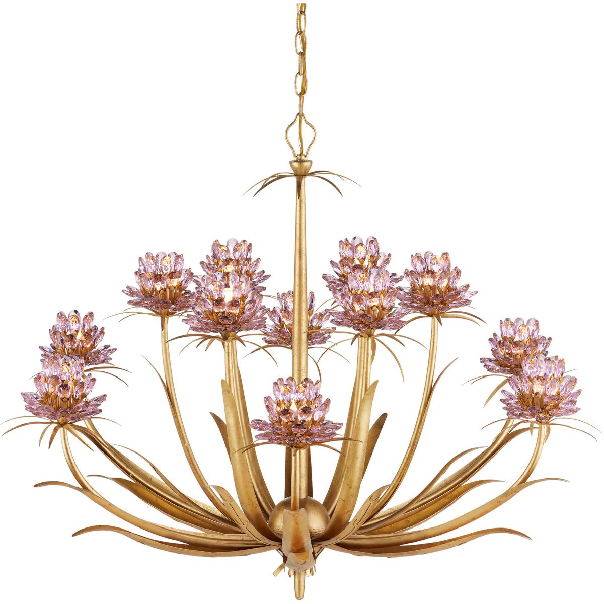 Currey & Company 9000-1307 Marilee 12 Light 44 inch Dutch Gold Leaf Chandelier Ceiling Light, Large