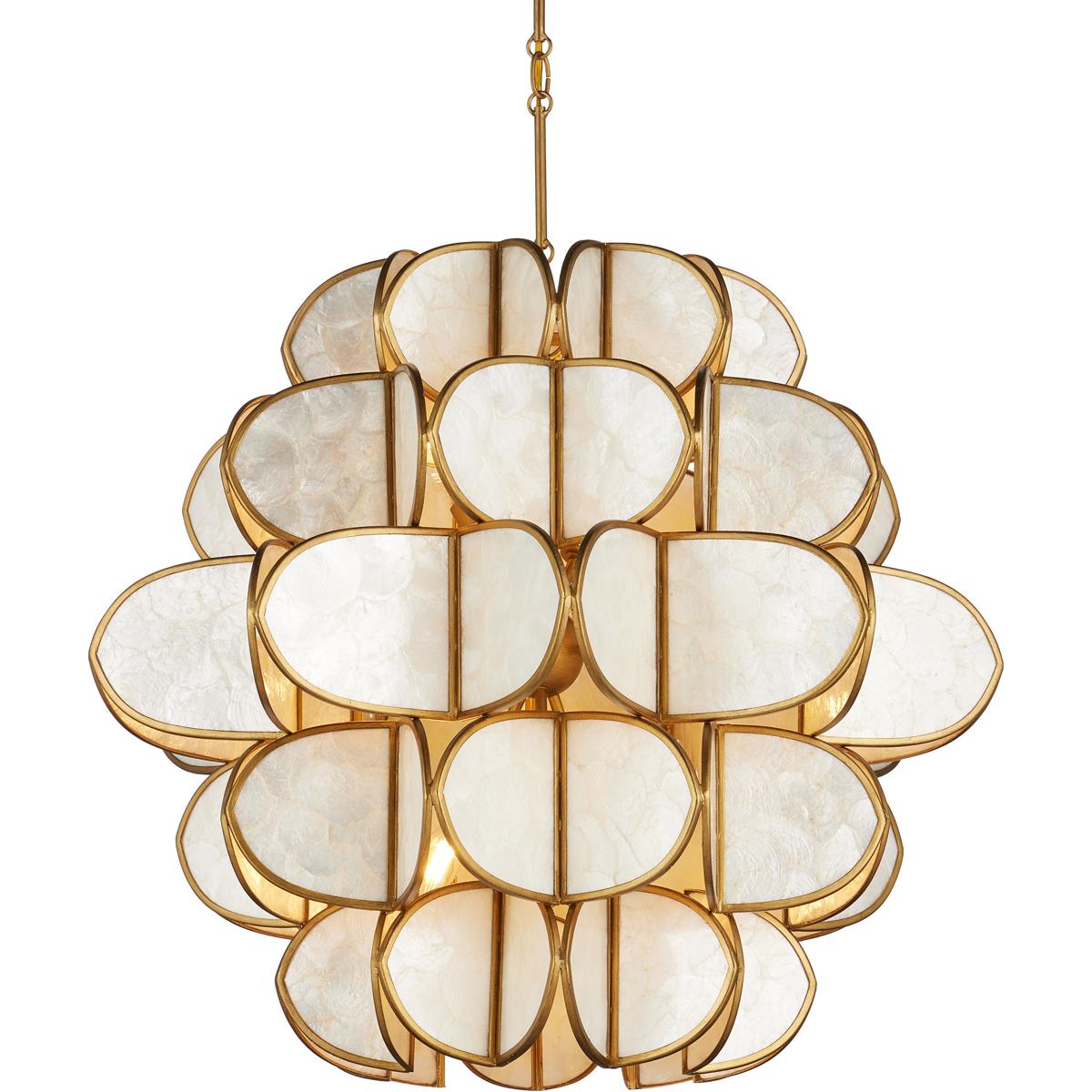Currey & Company 9000-1339 Galatea 9 Light 30 inch Brass Chandelier Ceiling Light