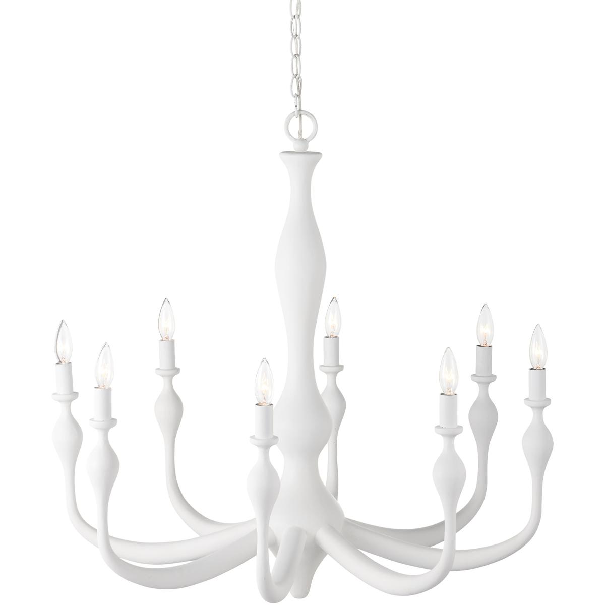Currey & Company 9000-1340 Ludwig 8 Light 33.5 inch Gesso White Chandelier Ceiling Light