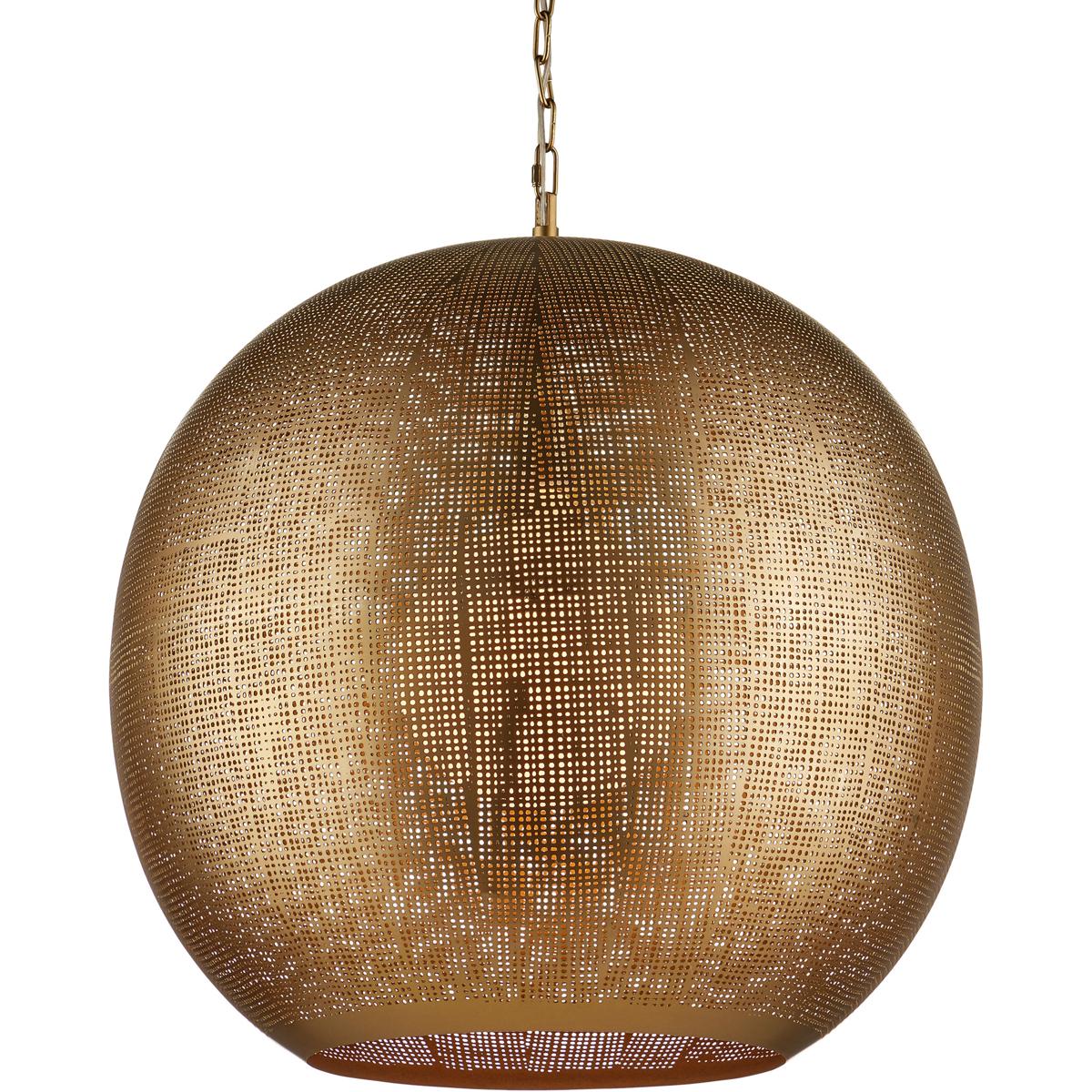 Currey & Company 9000-1363 Buckram 1 Light 24 inch Antique Brass Pendant Ceiling Light