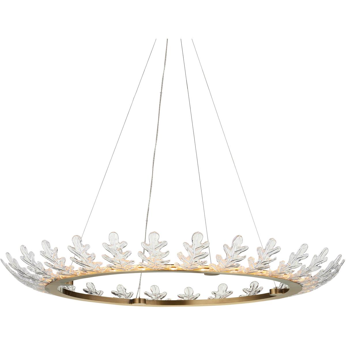 Currey & Company 9000-1372 Oakwreath 1 Light 47 inch Polished Antique Brass Chandelier Ceiling Light
