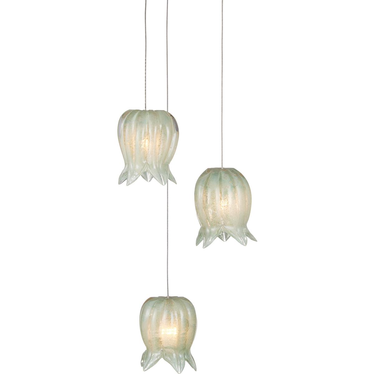 Currey & Company 9000-1396 Polpo 3 Light 7.5 inch Silver Multi-Drop Pendant Ceiling Light
