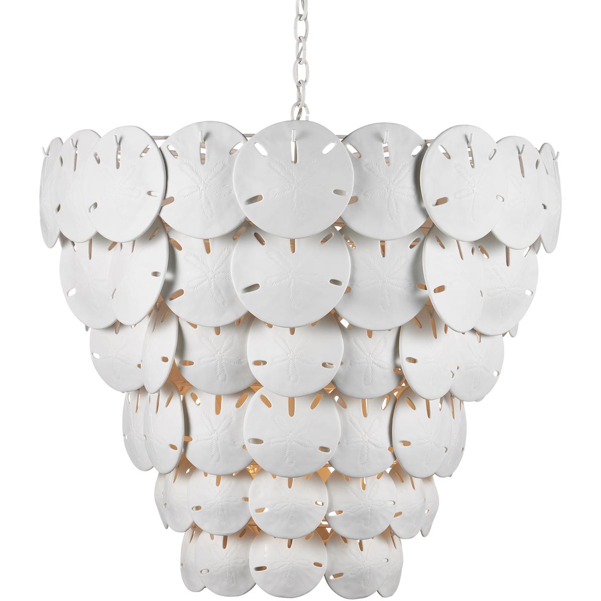 Currey & Company 9000-1252 Tulum 8 Light 32 inch White/Sugar White Chandelier Ceiling Light, Marjorie Skouras Collection