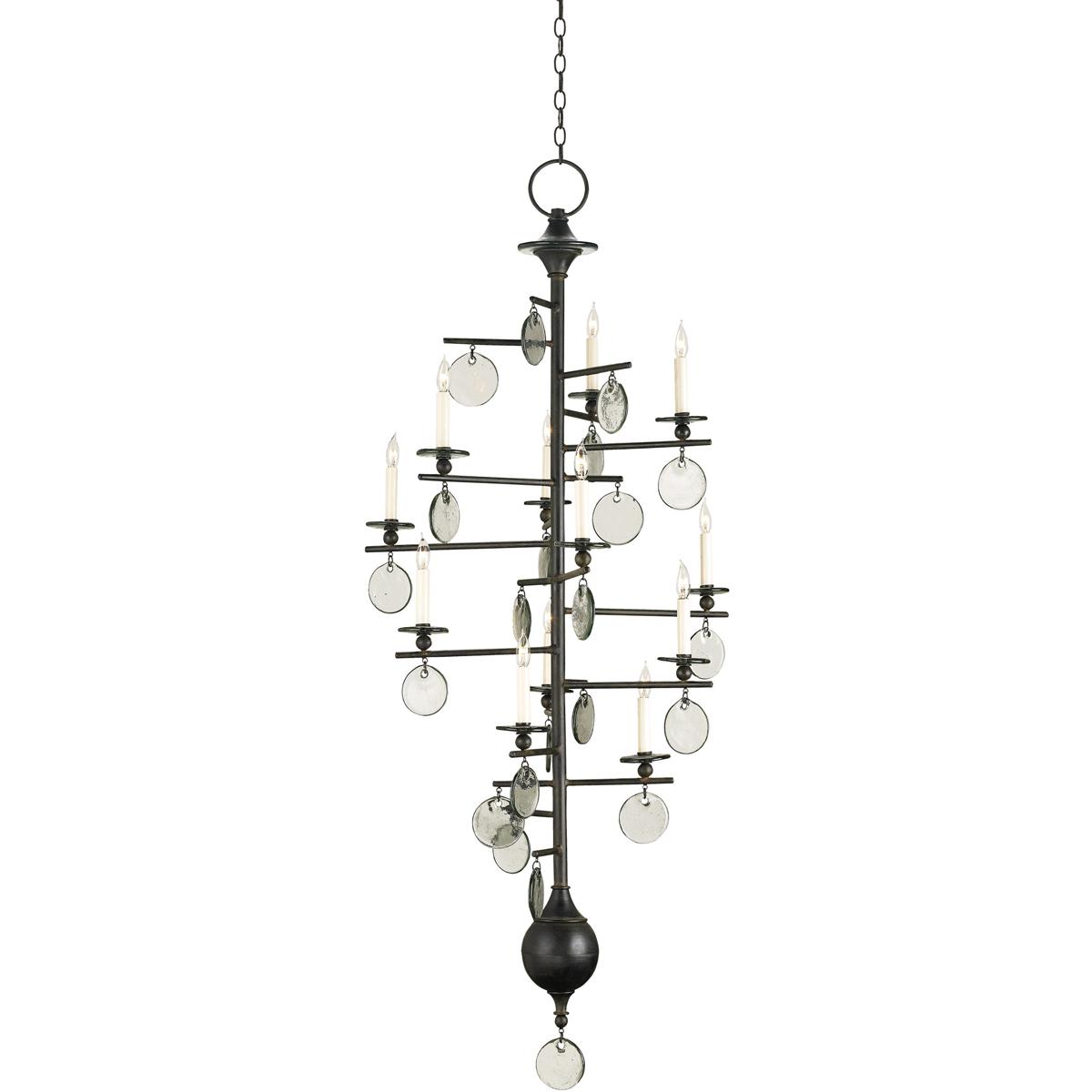 Currey & Company 9125 Sethos 12 Light 28 inch Old Iron Chandelier Ceiling Light