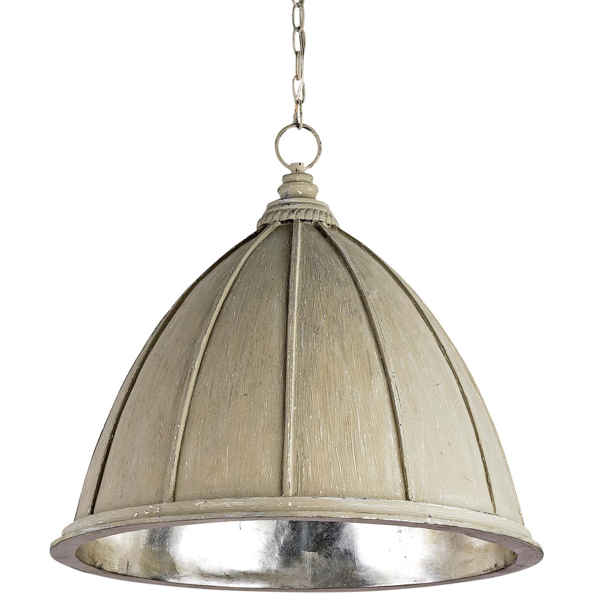 Currey & Company 9149 Fenchurch 1 Light 23 inch Silver Leaf Pendant Ceiling Light