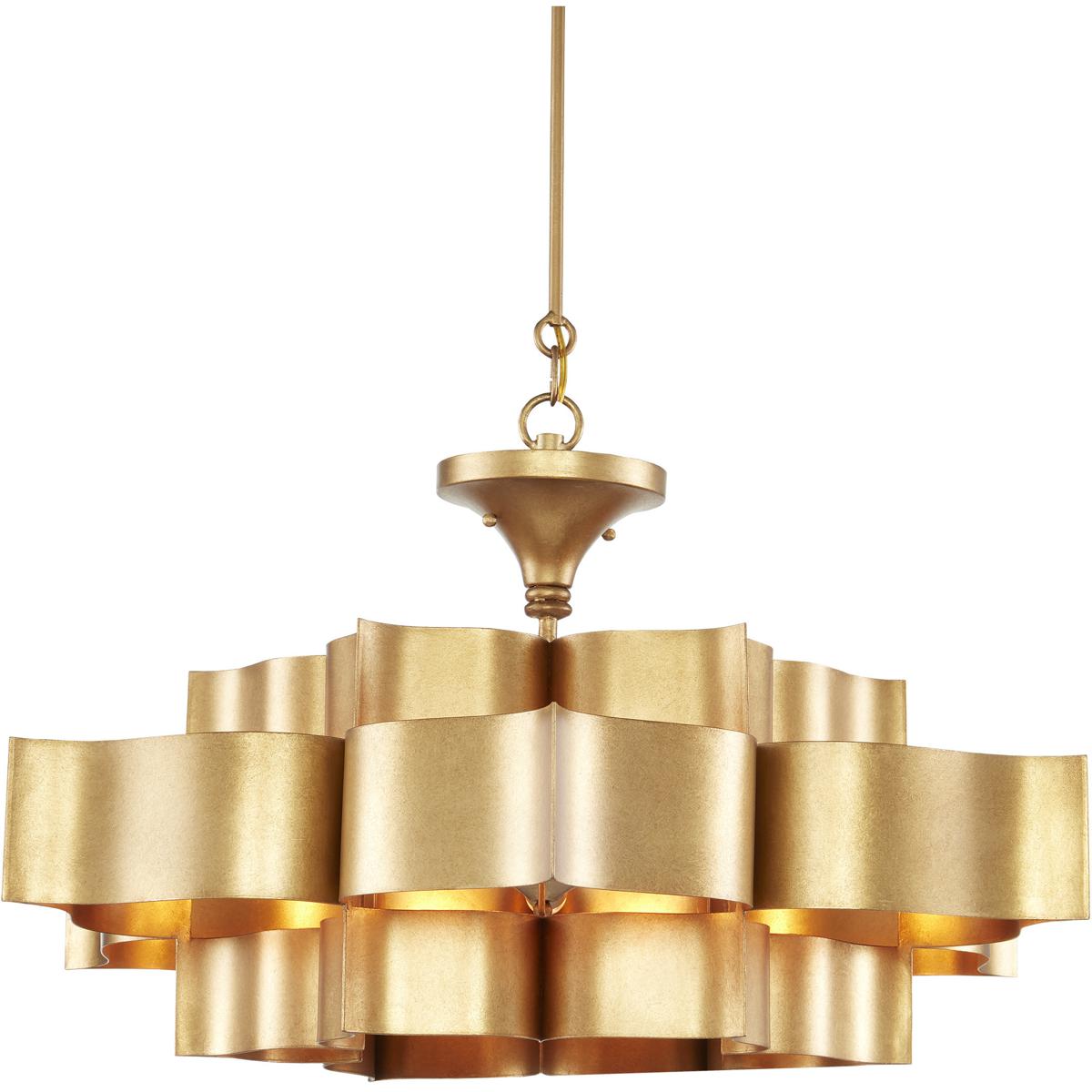 Grand Lotus Large Chandelier - Antique Gold Leaf - Currey & Company | Ceiling Fixture, Ceiling Light - Statement Piece, Decorati