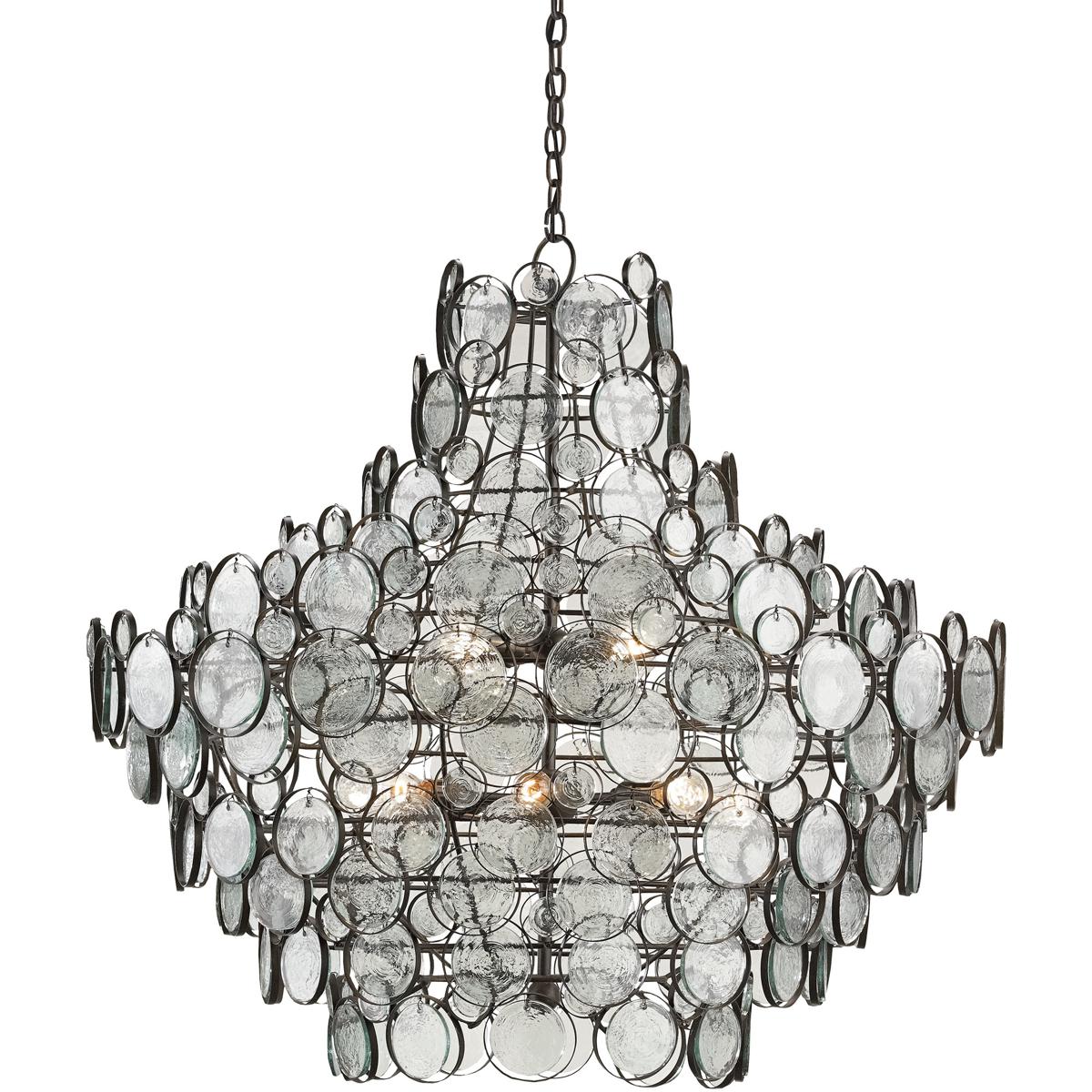 Currey & Company 9520 Galahad 12 Light 43 inch Bronze Chandelier Ceiling Light, Large