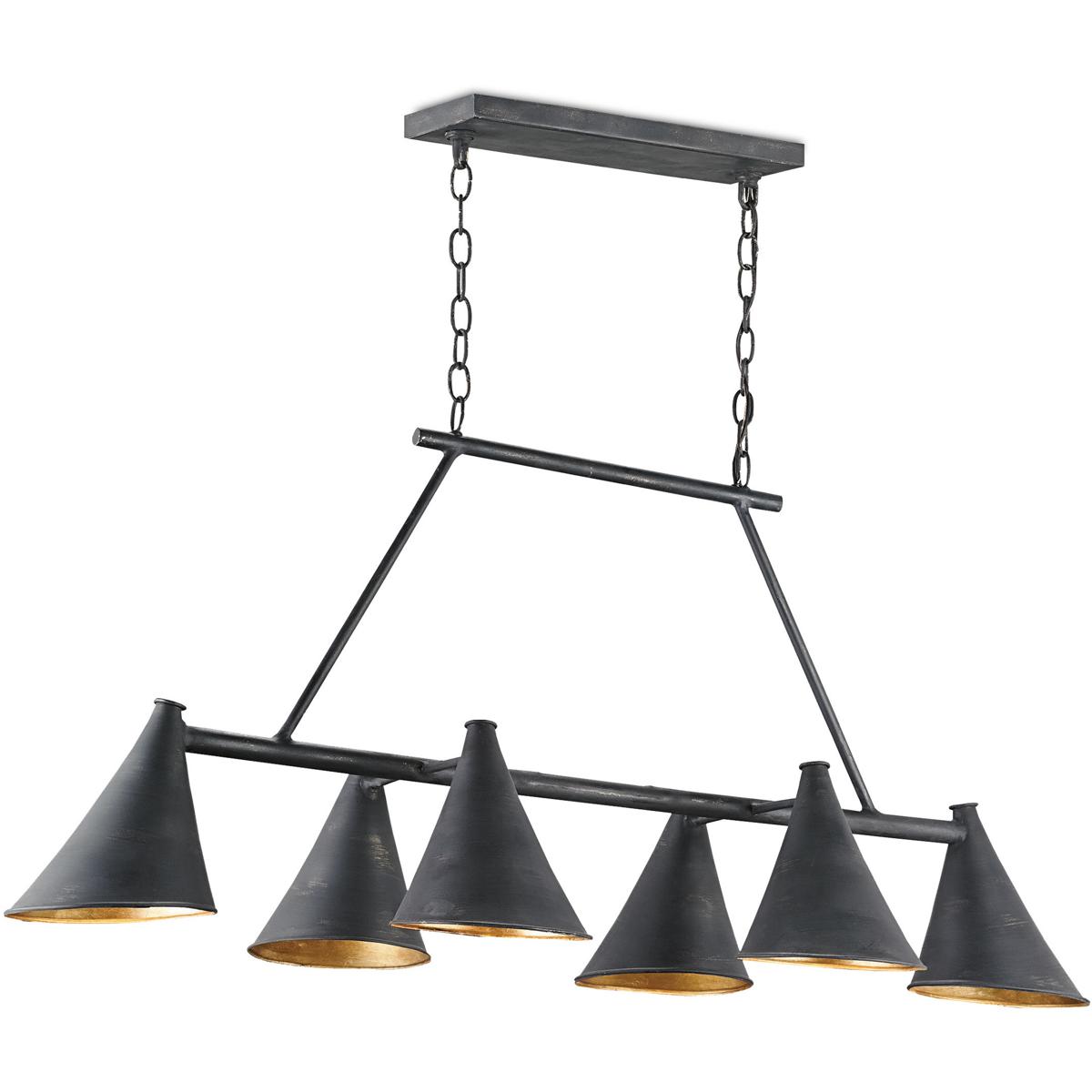 Currey & Company 9841 Culpepper 6 Light 48 inch French Black Chandelier Ceiling Light