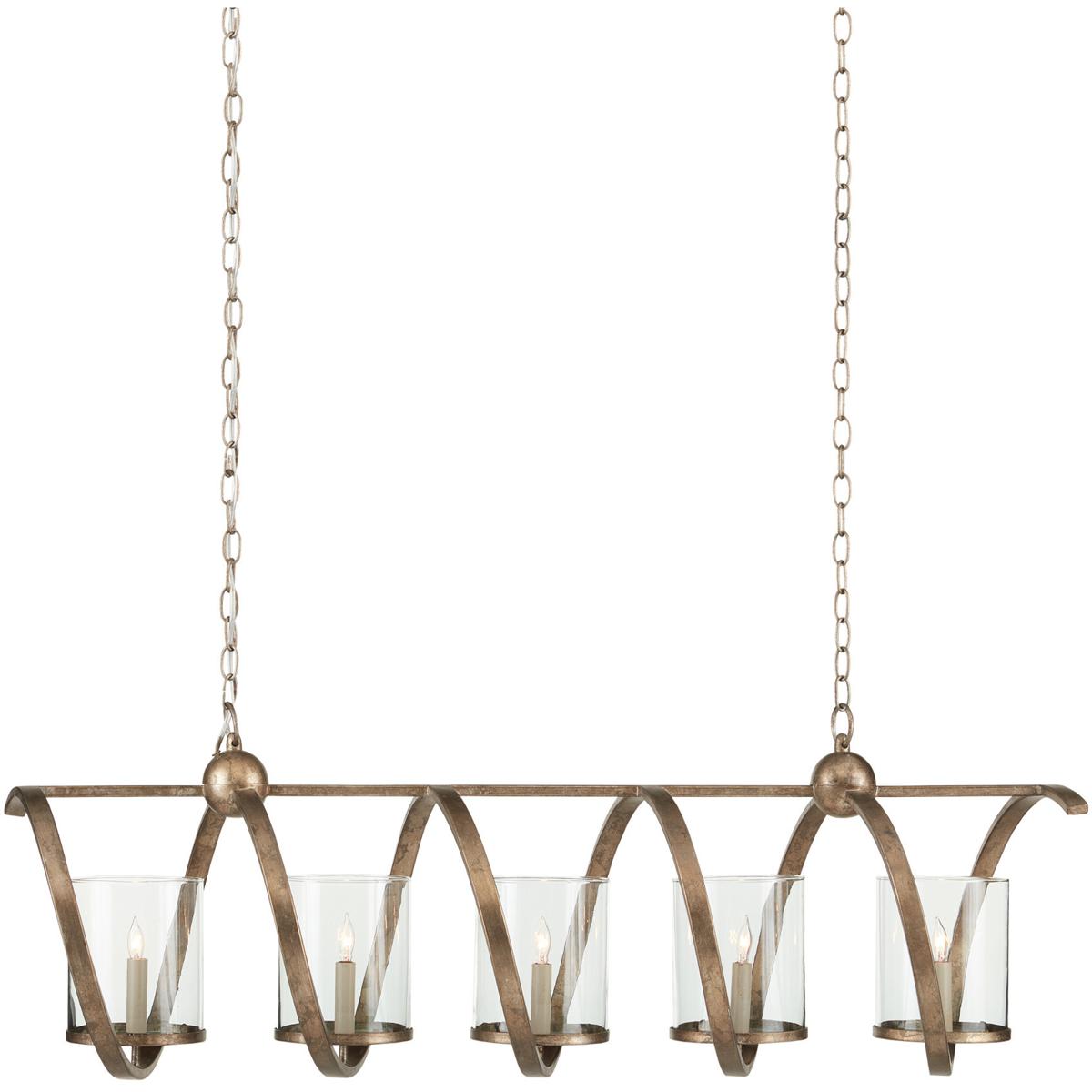 Currey & Company 9915 Maximus 5 Light 47 inch Pyrite Bronze Chandelier Ceiling Light