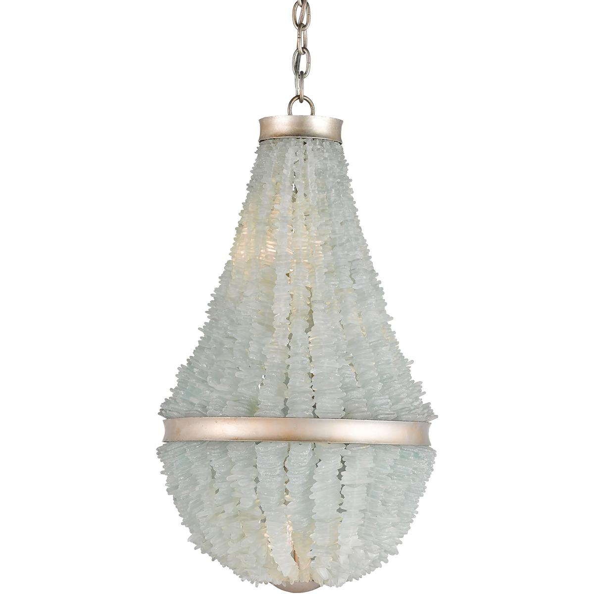 Currey & Company 9966 Platea 3 Light 16.5 inch Silver Granello Chandelier Ceiling Light
