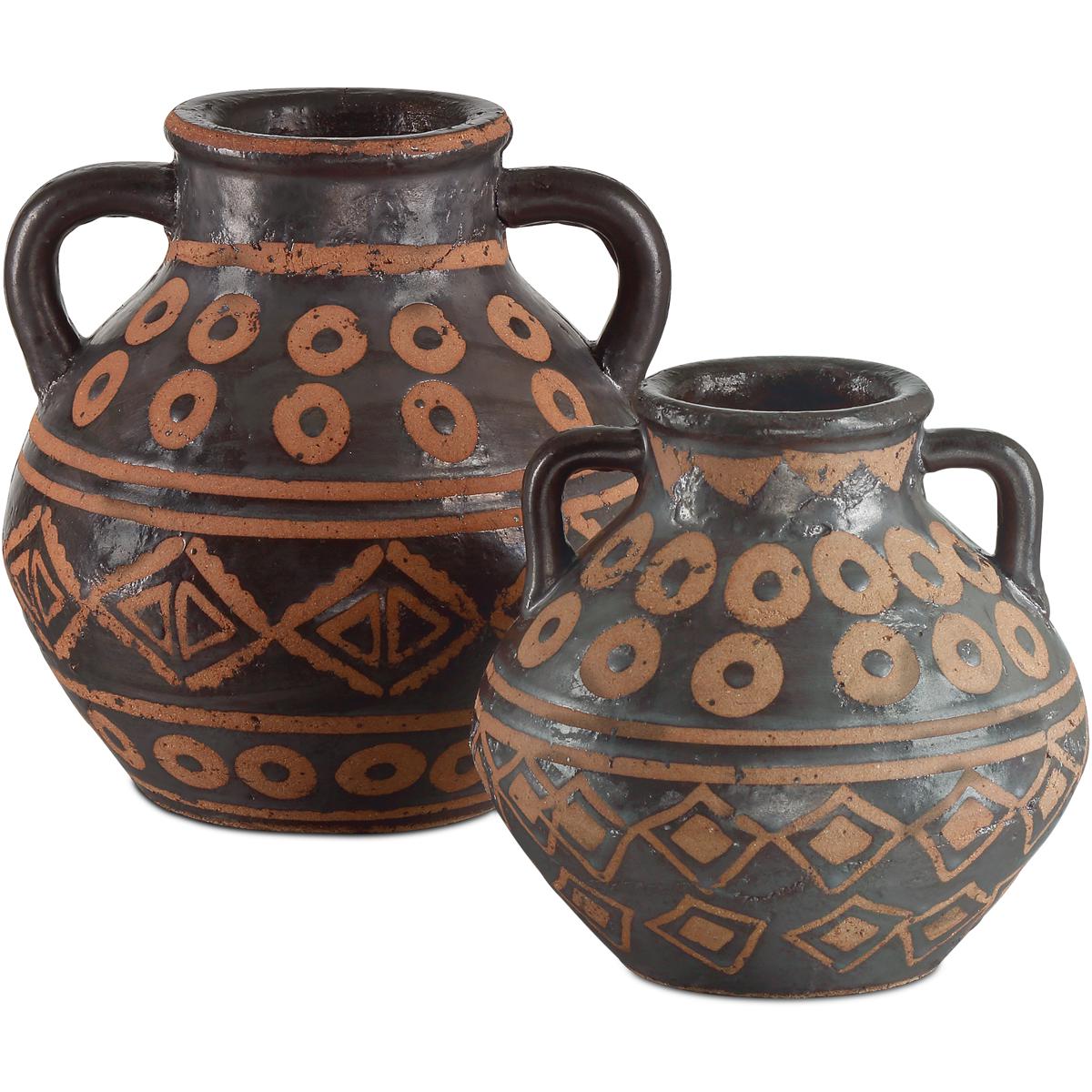 Currey & Company 1200-0881 Nought 10.5 X 9.75 inch Vase, Set of 2