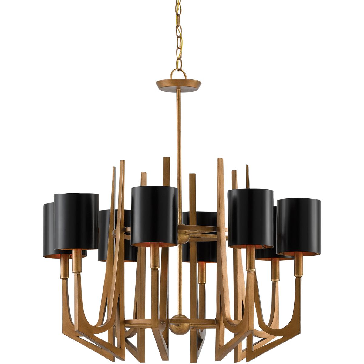Currey & Company 9000-0332 Umberto 8 Light 32 inch Brass Chandelier Ceiling Light