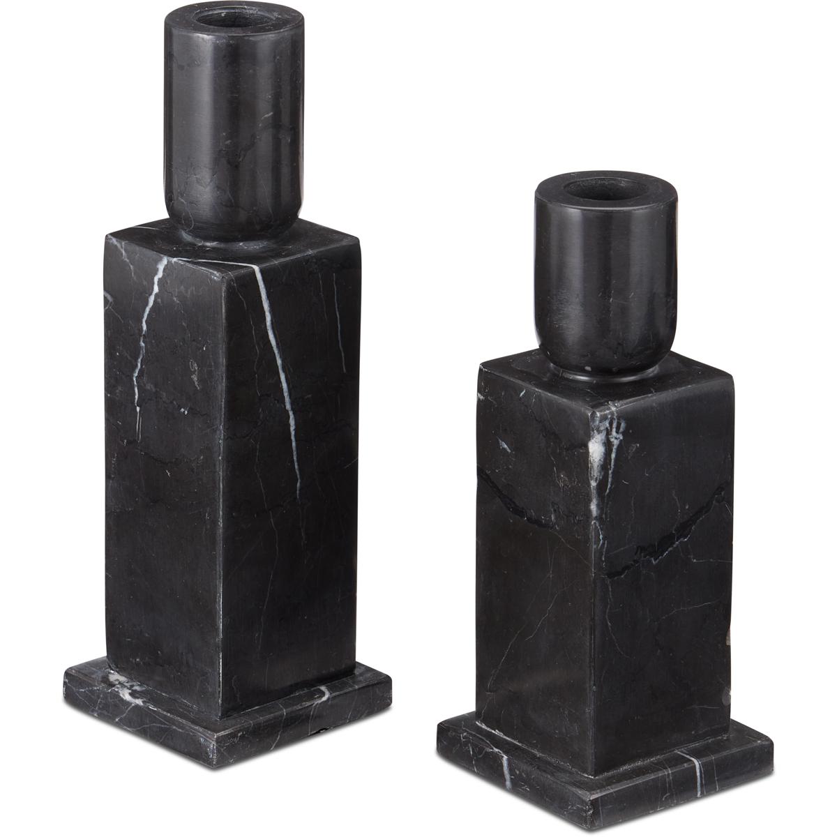 Currey & Company 1200-0952 Lithos 8 X 2.5 inch Candle Holders, Set of 2