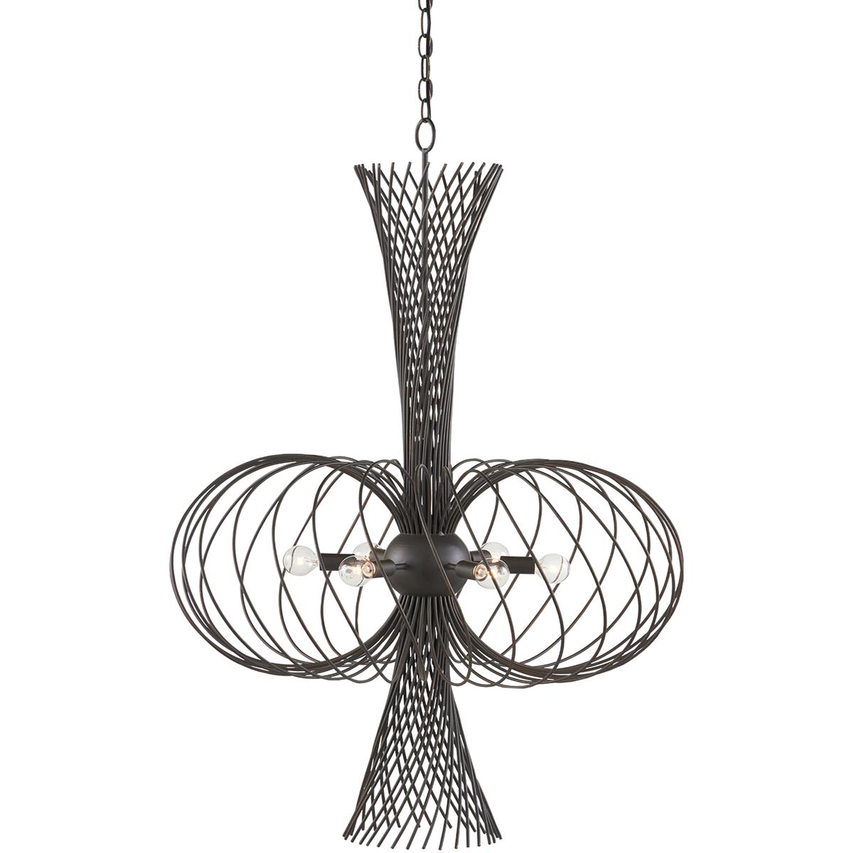 Currey & Company 9000-0963 Akio 6 Light 29.75 inch Bronze Gold Chandelier Ceiling Light