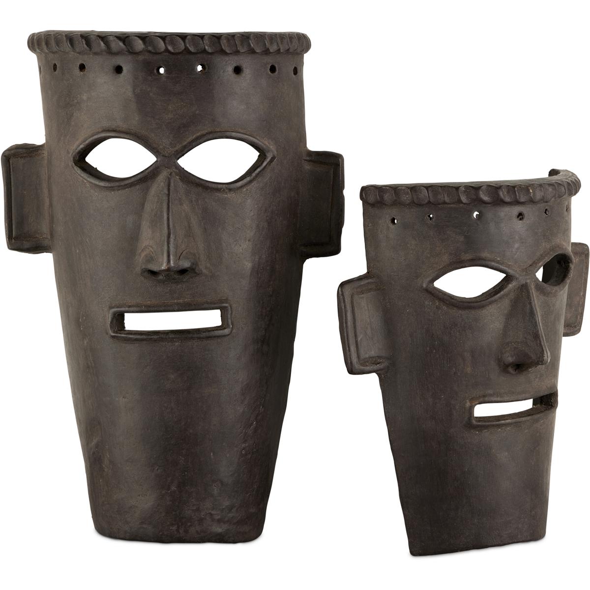 Currey & Company 1200-0757 Etu 19 X 13 inch Mask Sculptures, Set of 2