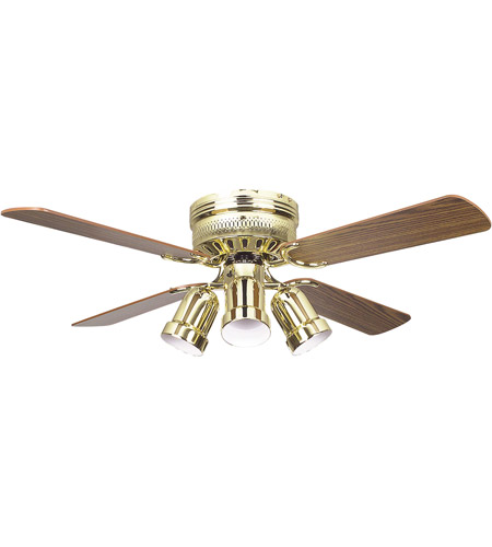 Concord 42hug4bb Y408 Hugger 42 Inch Polished Brass With Light Dark Oak Blades Ceiling Fan Bullet Light Kit