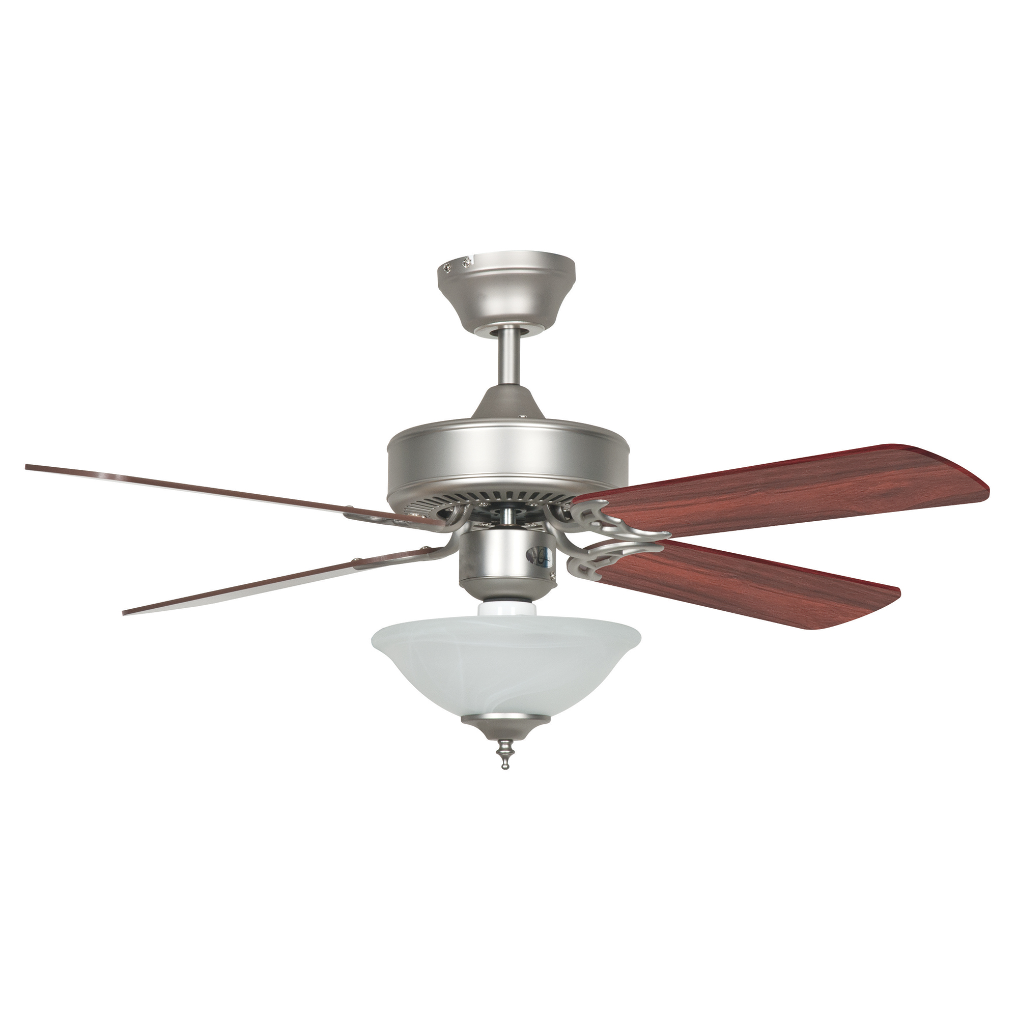 Concord 42hes4sn Mb Led Heritage Square 42 Inch Satin Nickel With Rosewood Silver Oak Blades Indoor Ceiling Fan