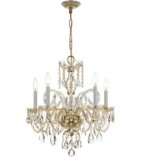 Traditional Crystal 5 Light Chandeliers in Polished Brass 1005 PB CL MWP