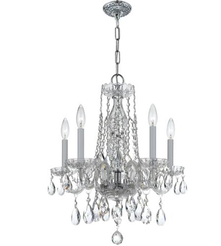 Traditional Crystal 5 Light Mini Chandeliers in Polished Chrome 1061 CH CL SAQ