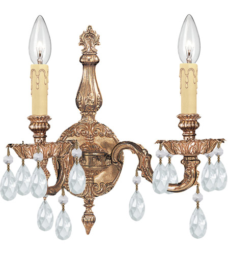 Cortland 2 Light Wall Sconces in Olde Brass 2502 OB CL S