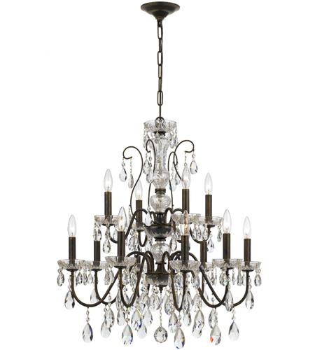 Crystorama 3029-EB-CL-MWP Butler 12 Light 29 inch English Bronze Chandelier Ceiling Light in English Bronze (EB), Clear Hand Cut