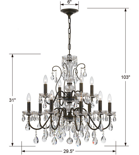 Crystorama 3029-EB-CL-MWP Butler 12 Light 29 inch English Bronze Chandelier Ceiling Light in English Bronze (EB), Clear Hand Cut 3029-EB-CL-MWP_4_.jpg
