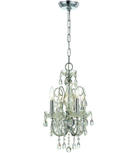 Crystorama 3224-CH-CL-I Imperial 4 Light 12 inch Polished Chrome Mini Chandelier Ceiling Light in Clear Italian