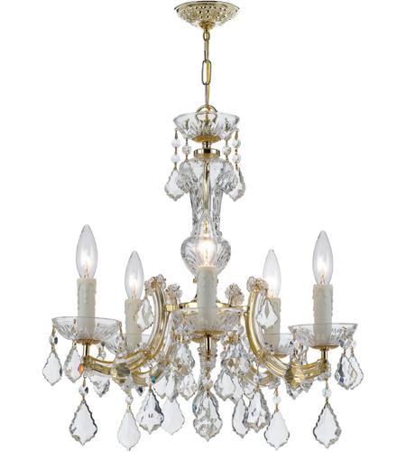 Crystorama 4376-GD-CL-S Maria Theresa 5 Light 20 inch Gold Mini Chandelier Ceiling Light in Gold (GD), Clear Swarovski Strass