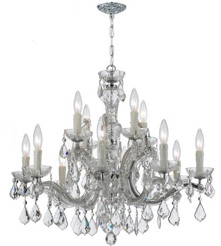 Crystorama 4379-CH-CL-I Maria Theresa 12 Light 30 inch Polished Chrome Chandelier Ceiling Light in Polished Chrome (CH), Clear Hand Cut