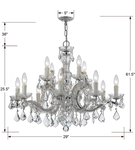 Crystorama 4379-CH-CL-I Maria Theresa 12 Light 30 inch Polished Chrome Chandelier Ceiling Light in Polished Chrome (CH), Clear Hand Cut 4379-CH-CL-I_1_.jpg