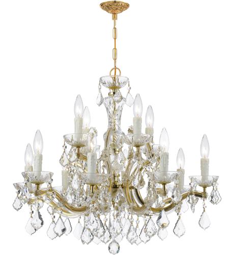 Crystorama 4379-GD-CL-MWP Maria Theresa 12 Light 30 inch Gold Chandelier Ceiling Light in Gold (GD), Clear Hand Cut