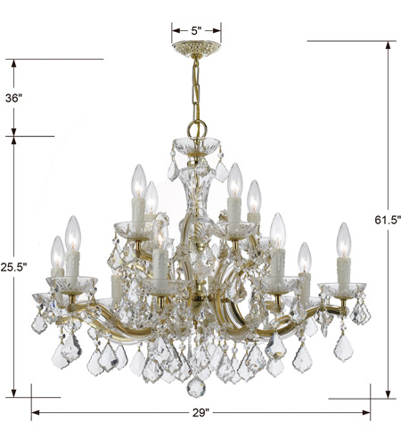 Crystorama 4379-GD-CL-MWP Maria Theresa 12 Light 30 inch Gold Chandelier Ceiling Light in Gold (GD), Clear Hand Cut 4379-GD-CL-MWP_1_.jpg