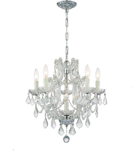 Crystorama 4405-CH-CL-I Maria Theresa 6 Light 20 inch Polished Chrome Mini Chandelier Ceiling Light in Polished Chrome (CH), Clear Italian