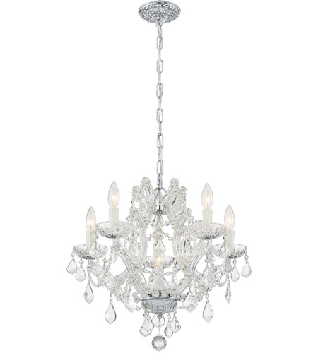 Crystorama 4405-CH-CL-I Maria Theresa 6 Light 20 inch Polished Chrome Mini Chandelier Ceiling Light in Polished Chrome (CH), Clear Italian 4405-CH-CL-I_1_.jpg