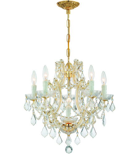Crystorama 4405-GD-CL-I Maria Theresa 6 Light 20 inch Gold Mini Chandelier Ceiling Light in Gold (GD), Clear Italian