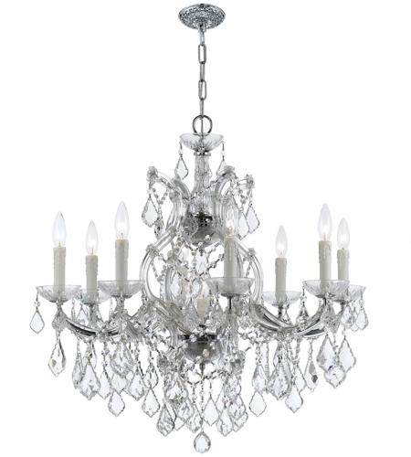 Crystorama 4408-CH-CL-S Maria Theresa 9 Light 26 inch Polished Chrome Chandelier Ceiling Light in Polished Chrome (CH), Clear Swarovski Strass