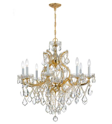 Crystorama 4409-GD-CL-MWP Maria Theresa 9 Light 28 inch Gold Chandelier Ceiling Light in Gold (GD), Clear Hand Cut