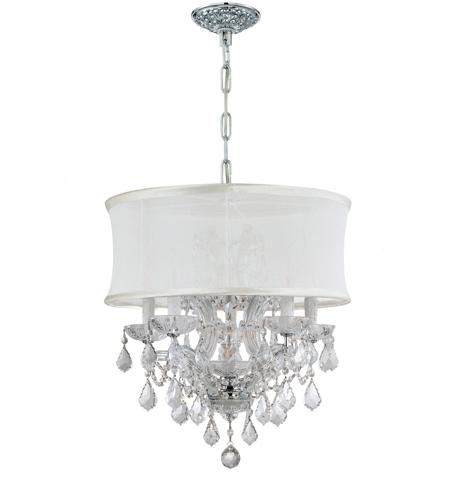 Crystorama 4415-CH-SMW-CLM Brentwood 6 Light 20 inch Polished Chrome Mini Chandelier Ceiling Light in Polished Chrome (CH), Smooth White (SMW), Clear Hand Cut