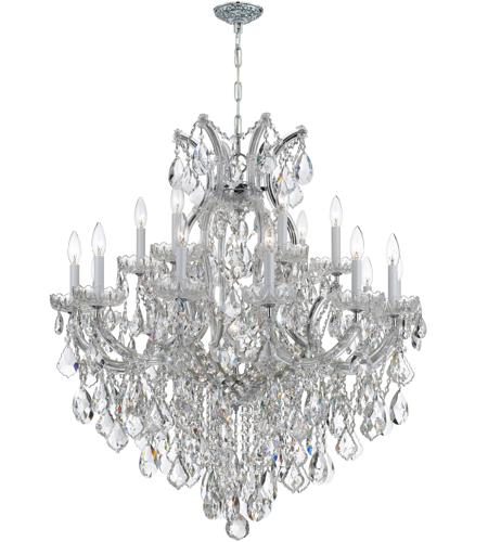 Crystorama 4418-CH-CL-S Maria Theresa 19 Light 35 inch Polished Chrome Chandelier Ceiling Light in Polished Chrome (CH), Clear Swarovski Strass, 18