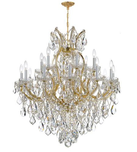 Crystorama 4418-GD-CL-SAQ Maria Theresa 19 Light 35 inch Gold Chandelier Ceiling Light in Swarovski Spectra (SAQ), Gold (GD)