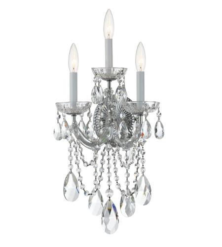 Crystorama 4423-CH-CL-MWP Maria Theresa 3 Light 11 inch Polished Chrome Wall Sconce Wall Light in Polished Chrome (CH), Clear Hand Cut