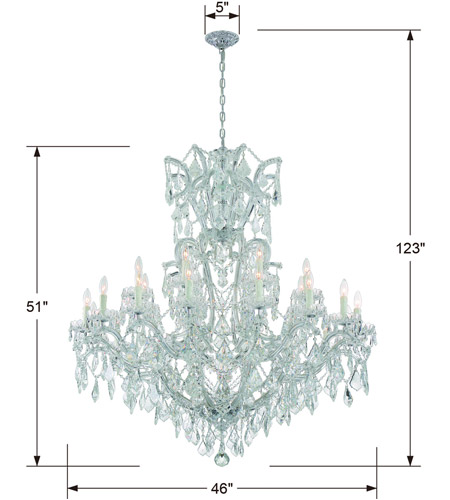 Crystorama 4424-CH-CL-SAQ Maria Theresa 25 Light 46 inch Polished Chrome Chandelier Ceiling Light in Swarovski Spectra (SAQ), Polished Chrome (CH) 4424-CH-CL-SAQ_4_.jpg