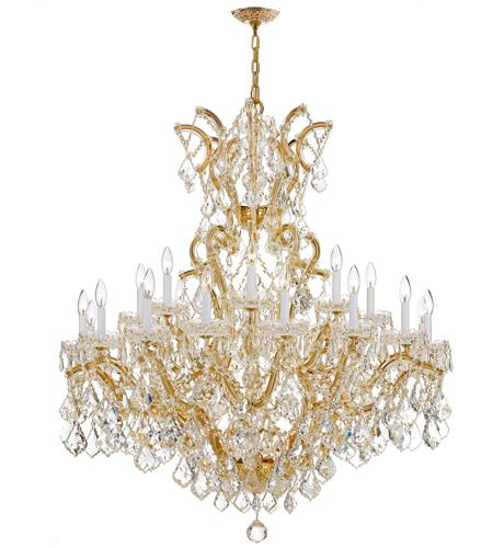Crystorama 4424-GD-CL-SAQ Maria Theresa 25 Light 46 inch Gold Chandelier Ceiling Light in Swarovski Spectra (SAQ), Gold (GD)