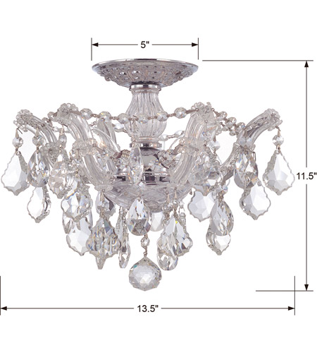 Crystorama 4430-CH-CL-MWP Maria Theresa 3 Light 14 inch Polished Chrome Semi Flush Ceiling Light in Polished Chrome (CH), Clear Hand Cut 4430-CH-CL-MWP_1_.jpg
