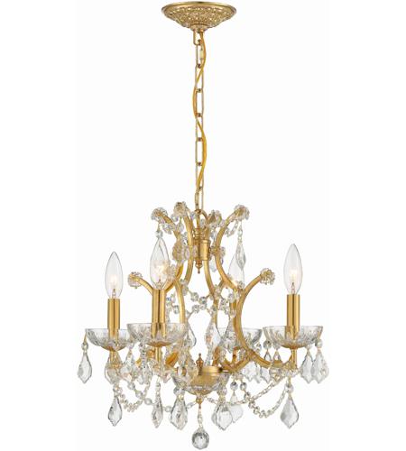 Crystorama 4454-GA-CL-MWP Filmore 4 Light 18 inch Antique Gold Mini Chandelier Ceiling Light in Antique Gold (GA), Clear Hand Cut 