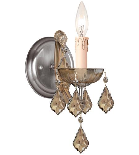 Crystorama 4471-AB-GT-MWP Maria Theresa 1 Light 5 inch Antique Brass Wall Sconce Wall Light in Antique Brass (AB), Golden Teak Hand Cut