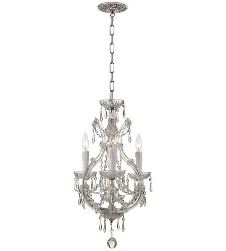 Crystorama 4473-CH-CL-S Maria Theresa 4 Light 12 inch Polished Chrome Mini Chandelier Ceiling Light in Polished Chrome (CH), 3, Clear Swarovski Strass